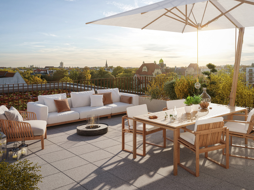 Zu Hause auf der Dachterasse