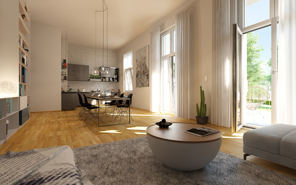 Symbiose aus Neubau und hirstorischem Flair